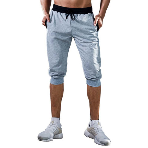 Pantalones cortos deportivos para hombre, para correr, de algodón, para culturismo ► Foto 1/5