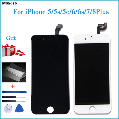 Ovsnovo AAA + + + CALIDAD para iPhone 4 4S 6 6 s 7 LCD pantalla táctil montaje 100% nuevo vidrio Templado + herramientas ► Foto 1/6