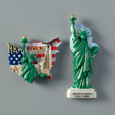 Recuerdo turístico de la Estatua de la libertad de Estados Unidos, Bandera de Nueva York, imán 3d para nevera, regalos de colección, decoración del hogar ► Foto 1/6