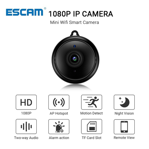 Escam-Mini cámara IP V380 con Wifi, HD, 1080P, inalámbrica, interior, visión nocturna, Audio bidireccional, detección de movimiento, Monitor de bebé ► Foto 1/6