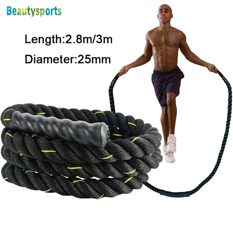 Cuerda pesada para saltar de 3m x 25mm cuerdas de batalla ponderadas para Crossfit, potencia mejorada, entrenamiento de fuerza, equipo de gimnasio en casa ► Foto 1/6