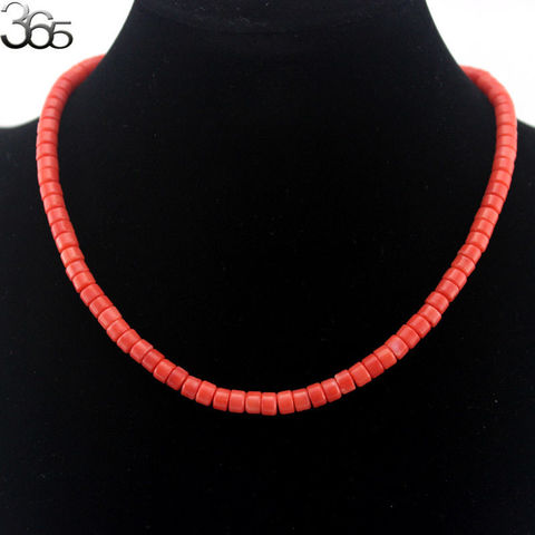 Cuentas de Coral naranja/rojo, 4x6mm, collar de joyería, 17,5 