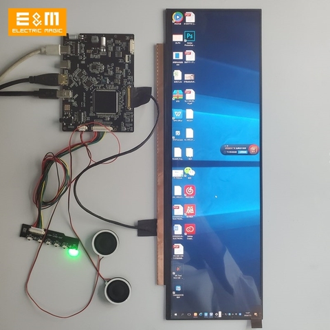 Pantalla tipo C HDMI de 14 pulgadas, 3840x1100, 4K, adecuada para mostrar la temperatura del ordenador, Kits de bricolaje, pantalla LCD IPS para automóviles ► Foto 1/6