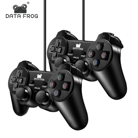 DATA FROG-mando de juego con cable, Joystick de juego, mando USB para PC, portátil, vibración, Gamepads para ventana 7 y 10 ► Foto 1/6