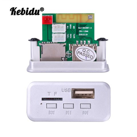 Kebidu 12V Mini inalámbrico Bluetooth 5,0 placa decodificadora de MP3 Módulo de Audio MP3 WMA USB FM TF Radio entrada AUX para la Radio del coche ► Foto 1/6