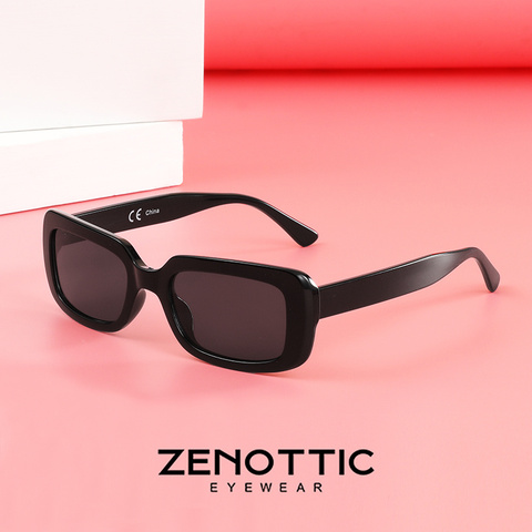 ZENOTTIC-gafas de sol rectangulares pequeñas para mujer, anteojos de sol femeninos de estilo Retro, de marca de diseñador, con montura Rectangular de los 90, con UV400 para viajes ► Foto 1/6