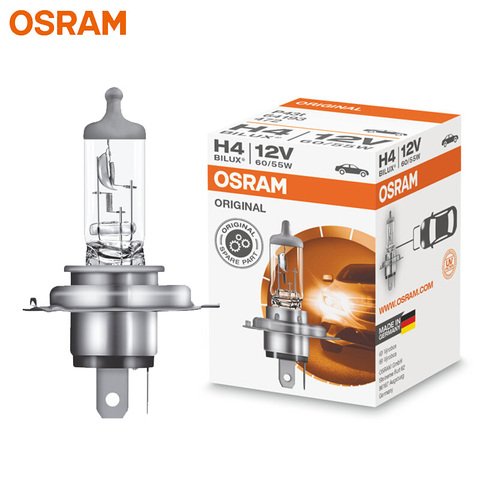 OSRAM-bombilla halógena para faro delantero de coche, lámpara estándar de 9003 K, H4 64193 HB2 12V 60/55W P43t 3200 Original, hecha en Alemania (individual) ► Foto 1/6