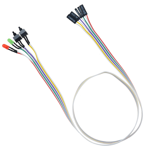 Cable de alimentación de placa base de PC Slim ATX, 68CM, encendido/apagado/reinicio con luz LED, interruptor de Reinicio de potencia de PC, botón pulsador ► Foto 1/6