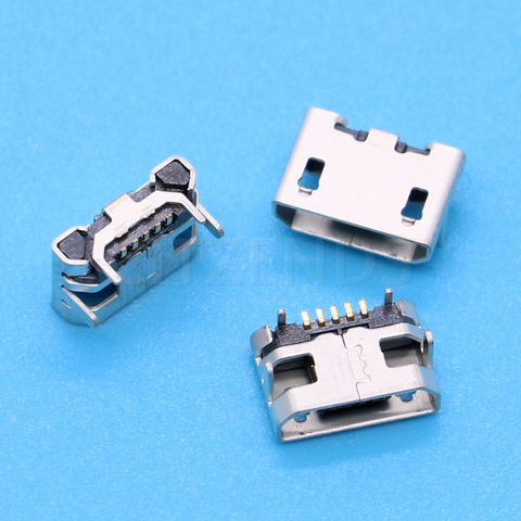 100 piezas Micro USB 5pin sin cuerno de buey usb hembra plana boca cuatro socket conector mini usb envío libre ► Foto 1/4