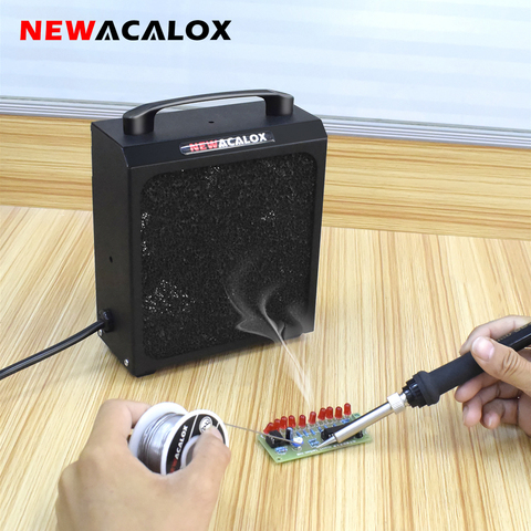 NEWACALOX-Estación de soldadura con filtro de carbón, Extractor de humo, esponja para Estación de soldadura, herramienta eléctrica, 30W, EU/US ► Foto 1/6