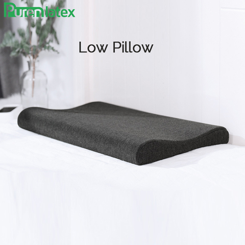 PurenLatex-almohada de espuma de memoria para el cuello, cojín de presión de rebote lento, protección ortopédica para columna vertebral, soporte fino, cojines de contorno, ropa de cama ► Foto 1/6