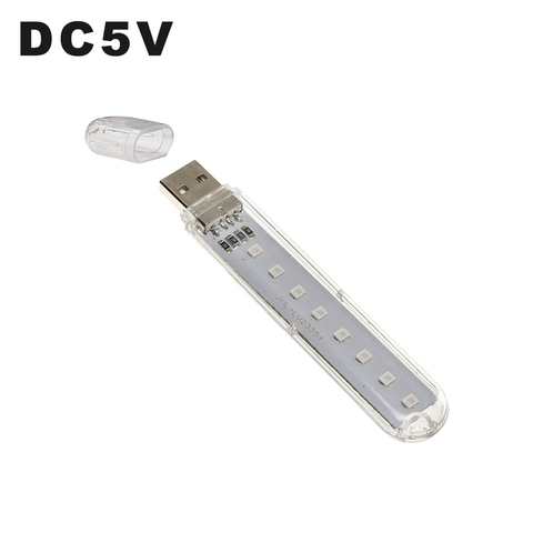 Lámpara Ultravioleta LED de onda corta, luces esterilizantes portátiles de UVA, Mini lámpara de desinfección UV, luz germicida DC5V, 8LED ► Foto 1/6