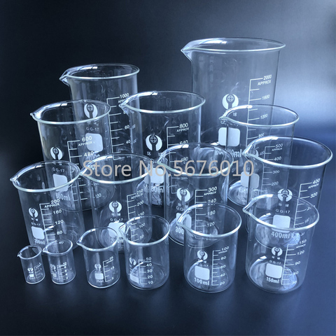 Recipiente de laboratorio de borosilicato 3000, 5-3,3 ml, vaso de vidrio resistente a altas temperaturas, taza de medición de vidrio, equipo de laboratorio ► Foto 1/6