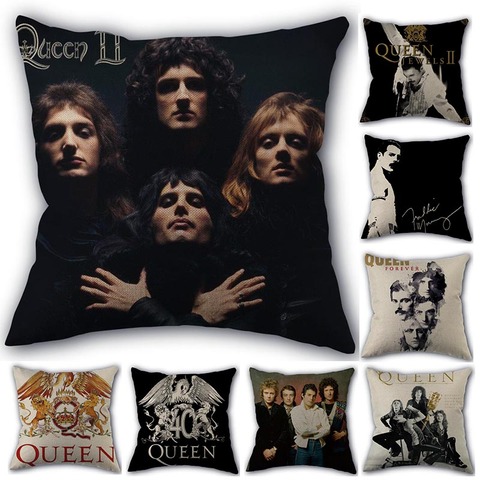 Funda de cojín personalizada Queen Band para el hogar, funda de almohada de algodón textil de alta calidad, funda decorativa para Cojín cuadrado de 45x45cm para boda ► Foto 1/6