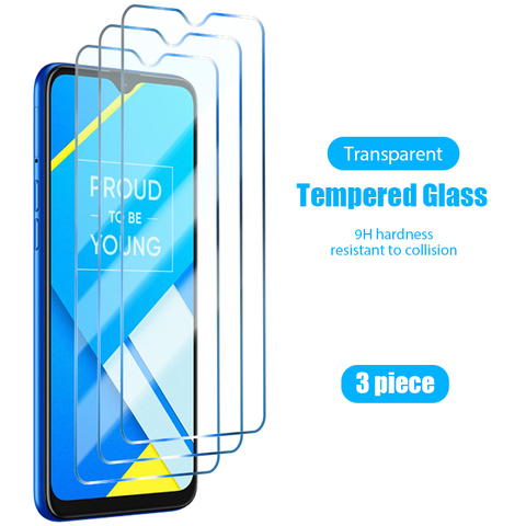 Uds/3 uds vidrio templado en Realme C17 C2 C1 9H HD película protectora para teléfono Protector de pantalla para Realme C15 C12 C11 C3 C3i C2 C1 ► Foto 1/6