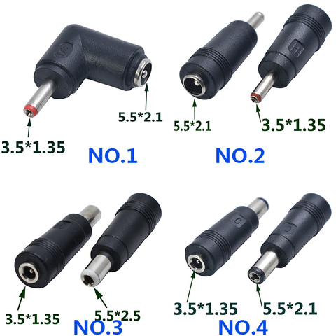 1 Uds 5,5x2,1/2,5mm macho/hembra 3,5x1,35mm macho/hembra de alimentación DC conector para ordenador portátil, adaptador, 5,5*2,1/2,5*3,5*1,35mm ► Foto 1/5