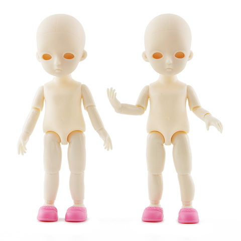 Muñecas articuladas móviles de 15cm y 13 cm para niñas, juguetes bonitos con ojos 3D, muñeca desnuda, cuerpo y cabeza ► Foto 1/5