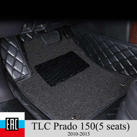 Alfombrillas de coche para Toyota land cruiser prado 150, 5 asientos, 2010-2013, volante izquierdo y capa protectora, bucle de seda, personalizado privado ► Foto 1/6