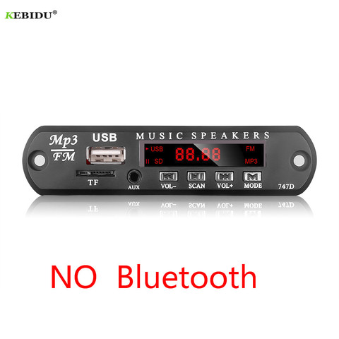 Kebidu 5 V 12 V DC TF FM Radio Audio MP3 jugador AUX 3,5mm MP3 Módulo Decodificador USB fuente de alimentación para coche altavoces de música ► Foto 1/6