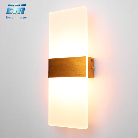 Lámpara de pared de acrílico para decoración del hogar, luz miniatura led de 3, 6 y 12W, con AC 85 y 265V de color blanco cálido y diseño largo, ideal para ropa de cama, sala de estar o muro interior, modelo ZDB0028 ► Foto 1/6