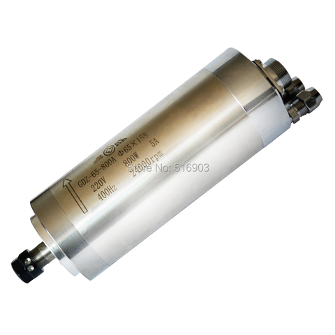 Envío Gratis agua eje de refrigeración GDZ-65-800A 0.8KW CNC 800W Motor del husillo Dia65mm ER11 220V 5A 110V dos P4 rodamientos ► Foto 1/3