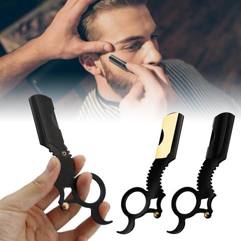 Los hombres de alta calidad de acero inoxidable recto borde para peluquería de seguridad de acero Razors afeitar la barba cuchillo cabello maquinilla de afeitar de borde recto ► Foto 1/6