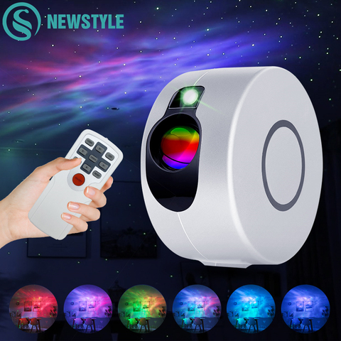 Proyector de estrellas, luz nocturna con láser de nebulosa de colores, luz nocturna con estrella ajustable dinámica para dormitorio, sala de juegos, fiesta ► Foto 1/6