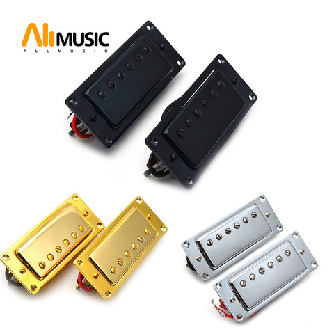 Mini Guitarra eléctrica de 6 agujeros, pastilla para el cuello y Puente, pastilla para guitarra LP, color negro/dorado/cromo ► Foto 1/6