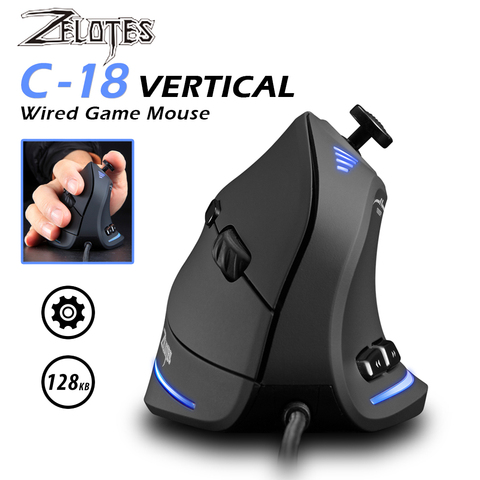 ZELOTES C-18 Vertical ratón de juegos de 10000 DPI programable 11 botones cable USB RGB óptica Gamer ratón ratones para PC portátil ► Foto 1/6