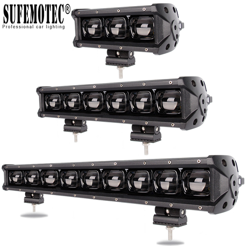 Barra de iluminación para coches, banda de luces led para automóvil, con lentes 6D, 12V, 24 V, ideales para vehículos todoterreno 4x4 4WD ATV UAZ, camiones, tractores, remolques, motocicletas y trabajos fuera de camino ► Foto 1/6