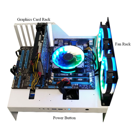 Caja protectora de ordenador ITX MATX ATX EATX, placa base de escritorio abierto con marco de ventilador de 12cm, soporte enfriador de agua, chasis Universal ► Foto 1/6