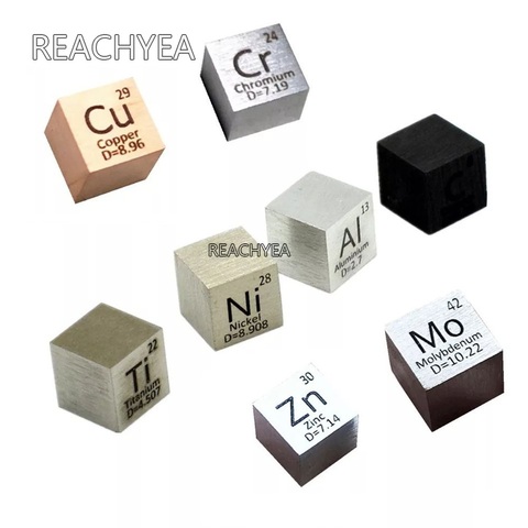 Element Cube-cubo de 10mm de densidad pura, cobalto, níquel, cobre, Zinc, niobio, molibdeno, estaño, tungsteno, bismuto, plomo, antimonio, titanio, hierro ► Foto 1/6