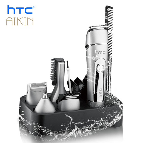 AIKIN htc 5 en 1 multifunción juego de maquinilla para cortar cabello recortador de pelo profesional de adultos eléctrica de barba Máquina para cortar cabello ► Foto 1/6