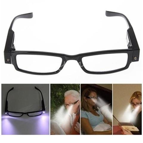 Gafas de lectura con montura para hombre y mujer, lentes de lectura con montura única, con lupa y luz LED ► Foto 1/6