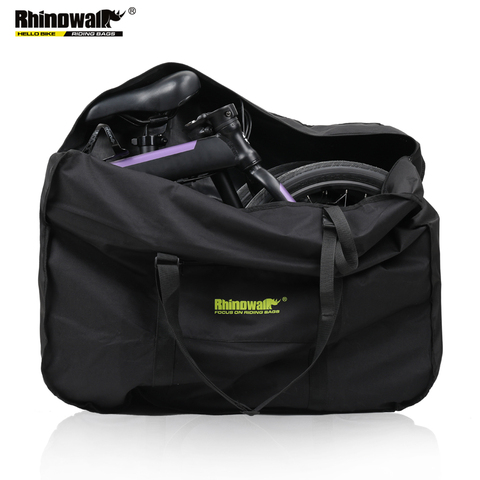 Rhinowalk-bolsa transporte bicicleta plegable de 16-20 pulgadas, bolsa de transporte portátil para bicicleta, funda de transporte para bicicleta de ciclismo, bolsa de viaje para almacenaje ► Foto 1/6