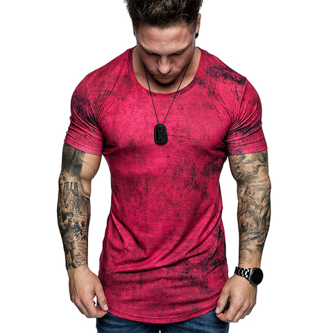 Camiseta monocromática 3D para hombre, camiseta informal, camisa de cuello redondo, ropa de calle de talla grande, verano, nueva ► Foto 1/6