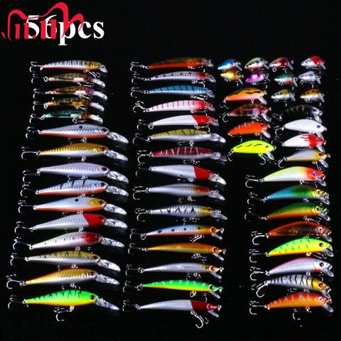 Conjunto de 56 unids/pack de cebos de pesca variados, cebos duros de pececillo de Wobbler Crankbaits, cebos de pesca artificiales de carpa ► Foto 1/6