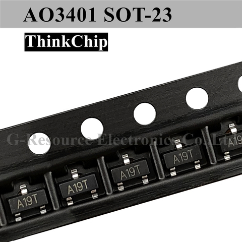 (100 uds) AO3401 A19T SOT-23 3401 SMD efecto de campo Transistor P-Canal MOS-FET nuevo original ► Foto 1/5