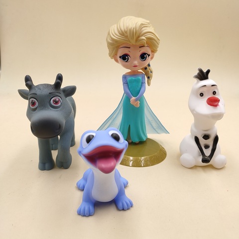 Figuras de acción de dibujos animados de Disney para niños y niñas, decoración de tartas, elsa, Olaf, fuego Spirit, juguetes de plástico para cumpleaños ► Foto 1/5