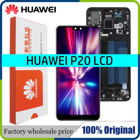 100% LCD Original con marco para Huawei P20 EML-L09 EML-L22 EML-L29 EML-AL00 LCD pantalla táctil digitalizador montaje reemplazar ► Foto 1/6