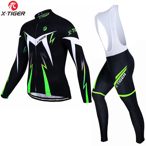 X-TIGER Conjunto de jersey de ciclismo profesional manga larga bicicleta de montaña ropa de ciclismo transpirable MTB ropa de bicicleta desgaste traje para hombres ► Foto 1/6