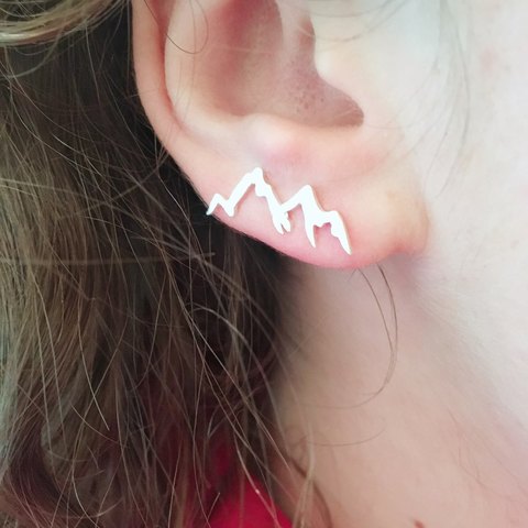 SMJEL-pendientes de montaña minimalistas para mujer, aretes trepadores de paisaje de montaña, joyas geométricas ► Foto 1/6