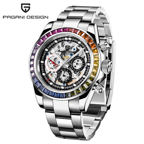 PAGANI-reloj automático de diseño para hombre, relojes mecánicos de esqueleto, de acero inoxidable, resistente al agua, de negocios, Masculino ► Foto 1/6