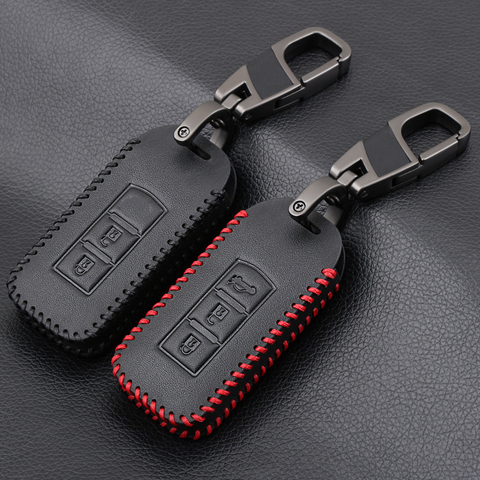 Funda de cuero con botones para mando a distancia, estuche para mando a distancia para Mitsubishi L200, ASX, Outlander Eclipse, Pajero, Sport, Lancer, 2/3 ► Foto 1/6