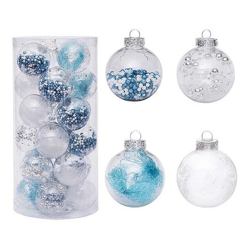 24 Uds 6cm colorido brillo decoraciones para árboles de Navidad bolas colgando adornos de Navidad fiesta de Navidad Festival regalo de Año Nuevo ► Foto 1/6