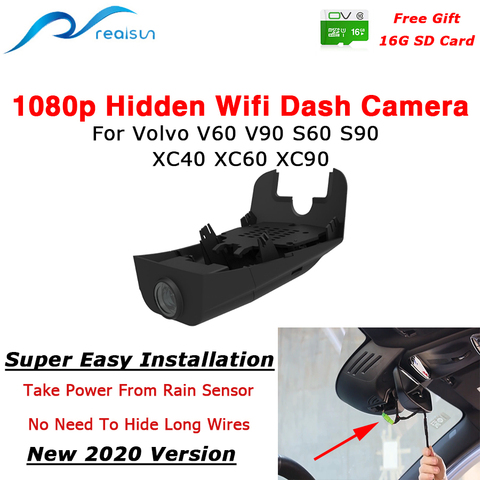 Realsun 1080P coche DVR Wifi Dash cámara grabadora de vídeo Cámara Dual de fácil instalación para Volvo V40 V60 V90 S60 S90 XC40 XC60 XC90 ► Foto 1/5