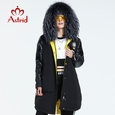 ¡Novedad de invierno 2022! Chaqueta con cuello de piel para mujer, abrigo largo de invierno con capucha, AR-3022 ► Foto 1/6