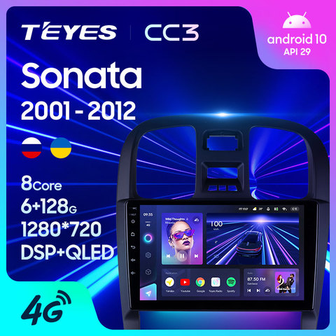 TEYES-Radio Multimedia CC3 con GPS para coche, Radio con reproductor, navegador estéreo, Android 10, 2 din, dvd, para Hyundai Sonata EF ► Foto 1/6