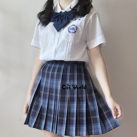 Li Gang Tian-faldas plisadas de cintura alta para chica, vestido a cuadros para uniforme escolar JK, ropa para estudiantes ► Foto 1/6