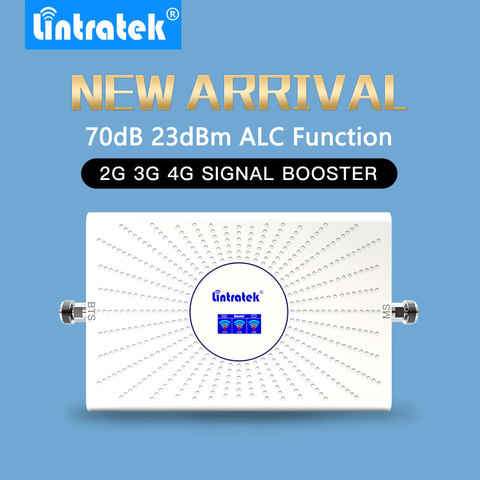 Lintratek-Amplificador de señal de tres bandas, 70dB, 2G, 3G, 4G, GSM, 900mhz, LTE, 1800mhz, UMTS, 2100mhz, ALC, AGC, celll, amplificador de señal de teléfono ► Foto 1/6